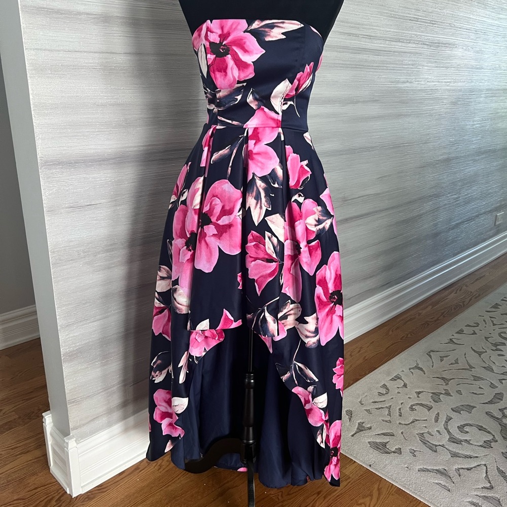 Floral Strapless Formal dress